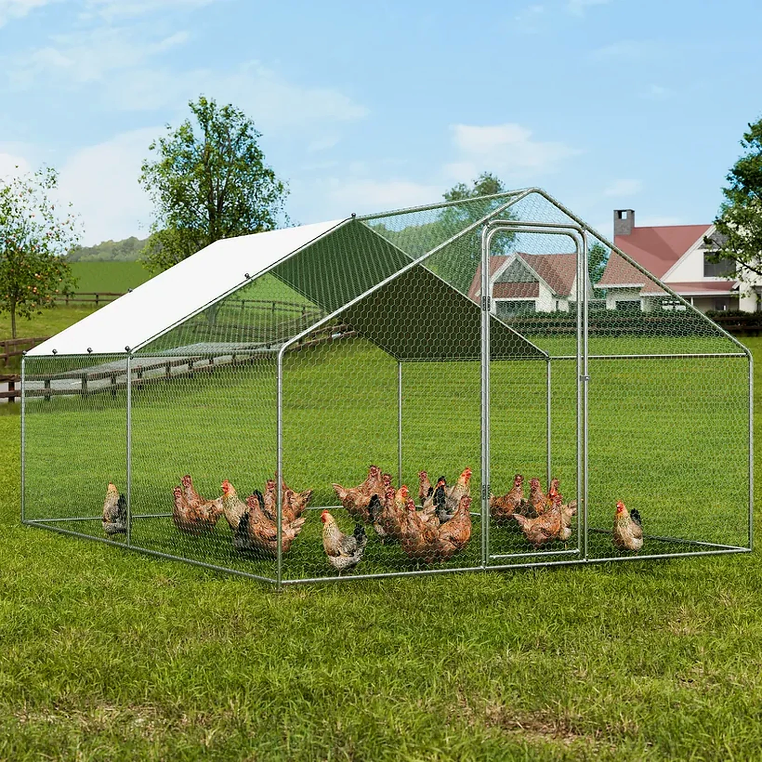 Голям метален кокошарник 3x6x2 м