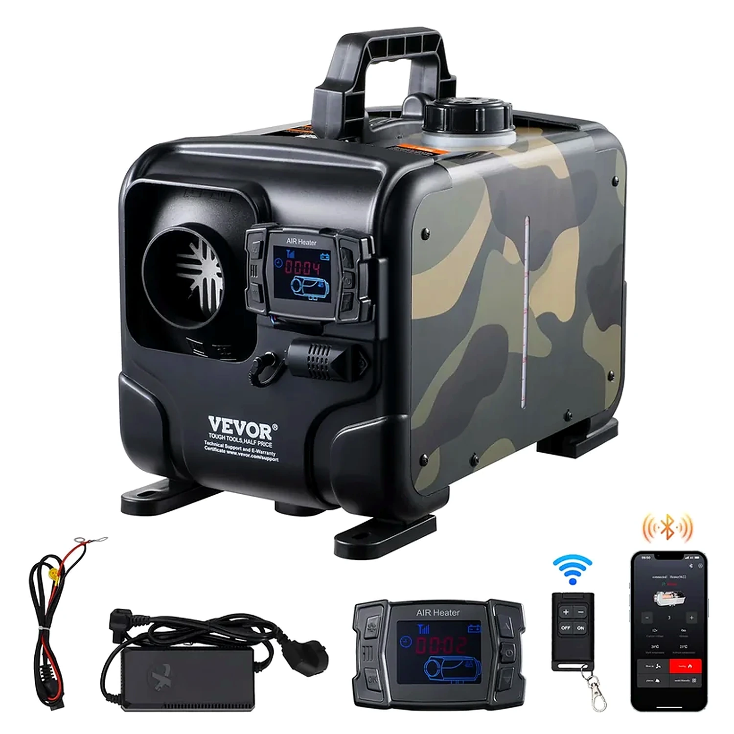 8KW дизелов въздушен отоплител с Bluetooth и CO аларма
