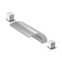 Смесител-за-вана-Roman-Tub-Faucet-3-отвора-Водопад-с-2-ръкохватки-сребрист-цвят