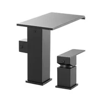 Смесител-за-вана-Roman-Tub-Faucet-3-отвора-Водопад-с-ръчен-душ-матирано-черно