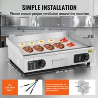 Електрическа-скара-за-професионална-употреба-4000W-Плоска-скара-с-плот-50-300-C
