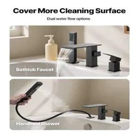 Смесител-за-вана-Roman-Tub-Faucet-3-отвора-Водопад-с-ръчен-душ-матирано-черно