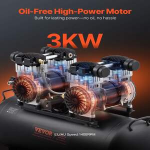 Тих-Безмаслен-компресор-75-л-4HP-90-PSI-преносим