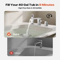 Смесител-за-вана-Roman-Tub-Faucet-3-отвора-Водопад-с-ръчен-душ-матирана-неръждаема-стомана