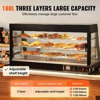 Професионална-Топла-Витрина-на-3-Нива-Настолна-1500W-Регулируема-Температура-и-LED-Осветление