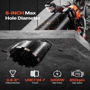 Диамантена-бормашина-за-пробиване-на-бетон-3000W-200-мм-850-RPM-комплект-с-8-боркорони-8-боркорони-в-комплекта