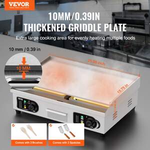 Електрическа-скара-за-професионална-употреба-4000W-Плоска-скара-с-плот-50-300-C
