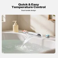 Смесител-за-вана-Roman-Tub-Faucet-3-отвора-Водопад-с-2-ръкохватки-сребрист-цвят