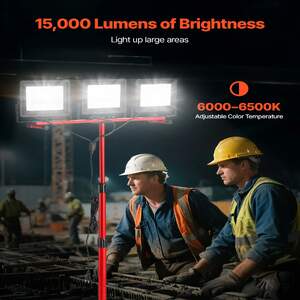 LED-работна-лампа-на-статив-150W-15000-лумена-с-три-глави