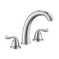 Смесител-за-вана-Roman-Tub-Faucet-3-отвора-Водопад-Гъше-гърло-с-2-ръкохватки-хром