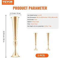 Луксозна-метална-ваза-за-цветя-Trumpet-Vase-56-см-височина-2-броя-златен-цвят