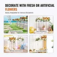 Стойка-за-сватбени-цветя-Flower-Stand-2-броя-80-см-височина-Метална-колона-с-акрилна-плоча-златен-цвят