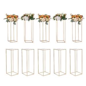 Стойка-за-сватбени-цветя-Flower-Stand-10-броя-80-см-височина-Метална-колона-с-акрилна-плоча-златен-цвят
