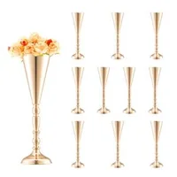 Луксозна-метална-ваза-за-цветя-Trumpet-Vase-43-см-височина-10-броя-златен-цвят