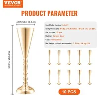 Луксозна-метална-ваза-за-цветя-Trumpet-Vase-43-см-височина-10-броя-златен-цвят