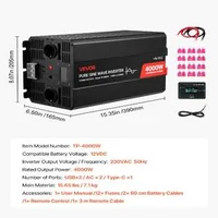 Инвертор-с-Чиста-Синусоида-4000W-12V-към-230V-LCD-Дисплей-и-Дистанционно
