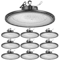 10-бр-LED-Високо-Тавански-Светлини-200W-30000-лумена-Супер-Ярки-UFO-Светлини-IP65-100-277V-за-Склад-Цех-и-Фабрика