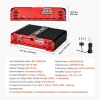 Моноблок-Автомобилен-Усилвател-2000W-RMS-Клас-D-1-Канал-Стабилен-при-1-2-4-Ома-с-Дистанционно-Управление-за-Сабвуфер