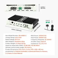 Моно-Автомобилен-Усилвател-400W-RMS-Клас-D-Стабилен-при-1-2-4-Ома-с-Дистанционно-Управление-и-Филтър-за-Фаза-за-Сабвуфери