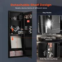 Сейф-за-Вграждане-в-Стена-31-1-Л-4-Нива-LED-Осветление-Скрит-Монтаж-Черен