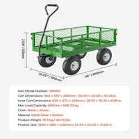 Усилена-Метална-Градинска-Количка-400-кг-Мултифункционално-Ремарке-с-Гуми