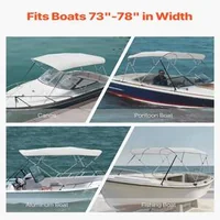 Тента-за-Лодка-Bimini-Top-с-4-Рамки-2-44-м-Дължина-600D-Oxford-Светло-Сива