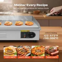 Професионална-Електрическа-Скара-4400W-725-x-400-мм-Комбинирана-Плоча-Гладка-и-Оребрена