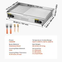 Професионална-Електрическа-Скара-4400W-725-x-400-мм-Комбинирана-Плоча-Гладка-и-Оребрена