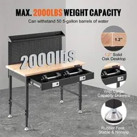 Професионална-Работна-Маса-122-см-Масивно-Дърво-Пано-за-Инструменти-и-Контакти