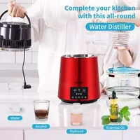 Електрически-Дестилатор-за-Вода-4л-1-л-ч-Таймер-и-Стъклена-Кана-Червен