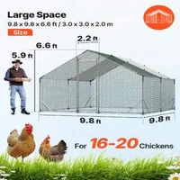 Просторeн-Метален-Кокошарник-3x3x2-м-Островръх-Покрив-и-Поцинкована-Стомана