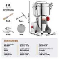 Индустриална-Електрическа-Мелничка-2500г-4000W-за-Зърно-Подправки-и-Билки