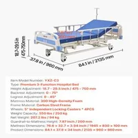 Професионално-Електрическо-Болнично-Легло-3-Функции-с-Матрак-250-kg