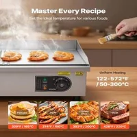 Професионална-Електрическа-Скара-3200W-Комбинирана-Плоча-Гладка-и-Оребрена