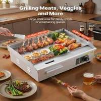 Професионална-Електрическа-Скара-3200W-Комбинирана-Плоча-Гладка-и-Оребрена