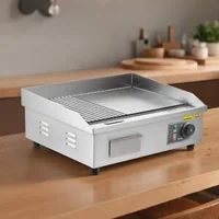 Професионална-Електрическа-Скара-3200W-Комбинирана-Плоча-Гладка-и-Оребрена