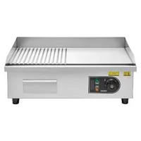 Професионална-Електрическа-Скара-3200W-Комбинирана-Плоча-Гладка-и-Оребрена