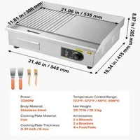 Професионална-Електрическа-Скара-3200W-Комбинирана-Плоча-Гладка-и-Оребрена