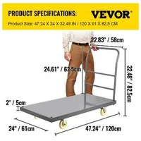Тежкотоварна-Платформена-Количка-900-кг-Капацитет-120-x-60-cm