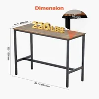 Индустриална-Бар-Маса-100-cm-Висок-Плот-за-Кухня-и-Коктейли-Рустикално-Кафяво
