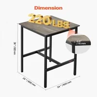 Квадратна-Бар-Маса-60-x-60-cm-Рустикален-Стил-Компактен-Дизайн-за-Кафе-и-Коктейли