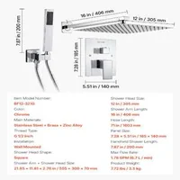 Луксозен-Душ-Комплект-за-Вграждане-30-cm-Квадратна-Пита-и-Ръчен-Душ-Хром