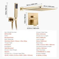 Луксозен-Душ-Комплект-за-Вграждане-25-cm-Квадратна-Пита-и-Ръчен-Душ-Четкано-Злато