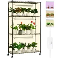Стелаж-за-растения-с-LED-лампи-4-етажа-90W-180-см-височина