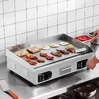 Електрическа-скара-за-професионална-употреба-4000W-Плоска-скара-с-плот-50-300-C