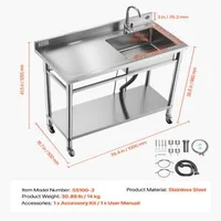 Мобилна-Мивка-от-Неръждаема-Стомана-Работна-Станция-1000x500-mm