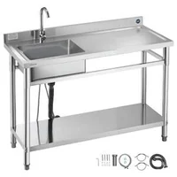 Свободностояща-Мивка-от-Неръждаема-Стомана-1200x500-mm-с-Дясно-Корито