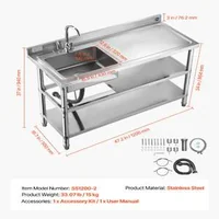Свободностояща-Мивка-от-Неръждаема-Стомана-1200x500-mm-с-Двоен-Рафт