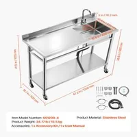 Мобилна-Мивка-от-Неръждаема-Стомана-XL-Станция-1200x500-mm-с-Колела
