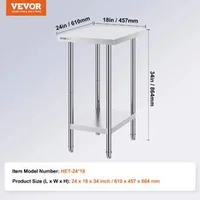 Професионална-Работна-Маса-61x45-7-cm-Неръждаема-Стомана-за-Подготовка